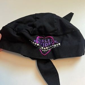 Harley Davidson womens skull cap. Some studs missing.
